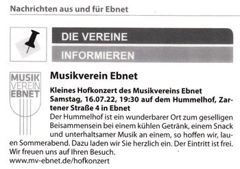 Musikverein Ebnet 2022